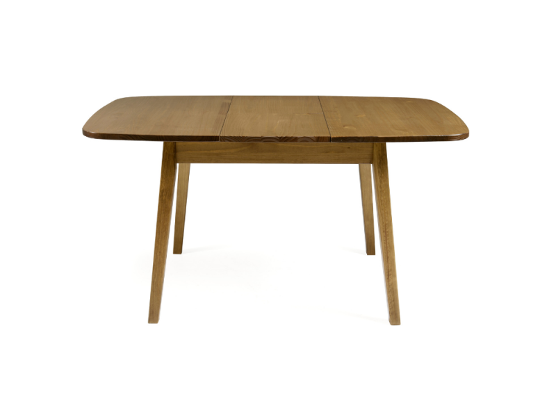 Mesa extensível de madeira no acabamento marrom carvalho amadeirado / Coleção Bossa Nova